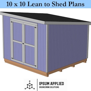 DIY 10x10 Lean-To Shed Plans – Backyard Storage with Cut List – Woodworking Plans PDF Blueprint for Instant Download