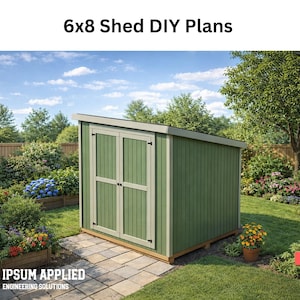 6x8 Lean To Shed Plans PDF | Compact Backyard Storage Shed Blueprint | DIY Build Plan