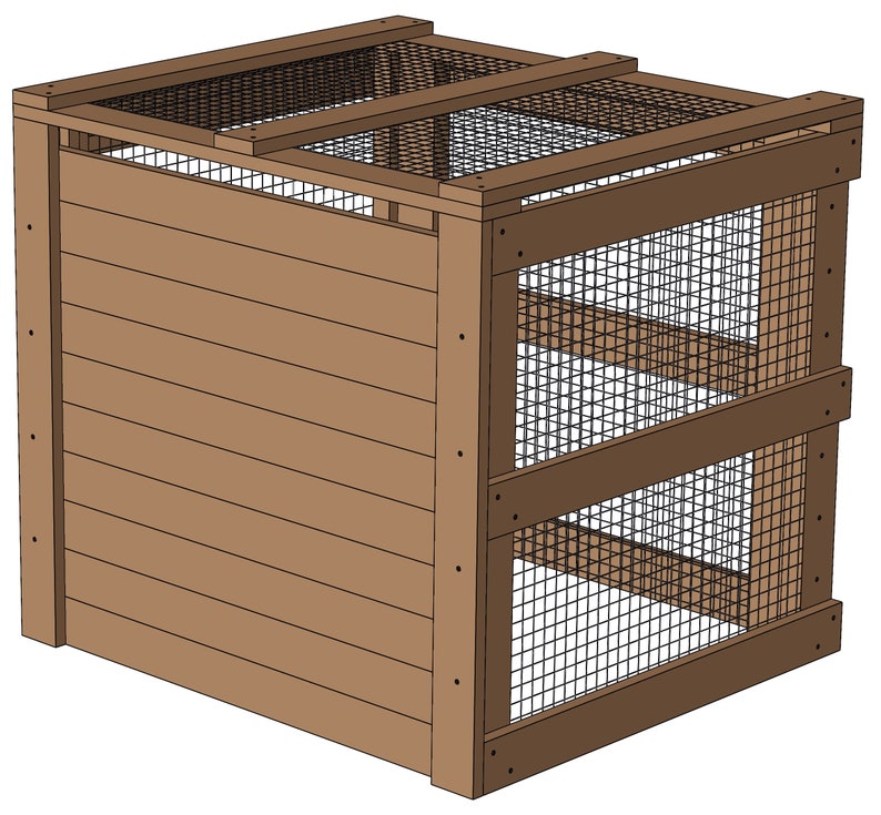 Compost Bin Plans & Assembly Instructions Comes With Cut Etsy