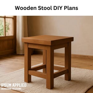 Compact Wooden Stool Woodworking Plans – Beginner DIY Project with Step-by-Step Instructions – Digital Download Blueprint