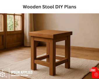 Compact Wooden Stool Woodworking Plans – Beginner DIY Project with Step-by-Step Instructions – Digital Download Blueprint