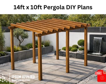 DIY Pergola Woodworking Plans: 14ft x 10ft Outdoor Garden Structure (PDF)