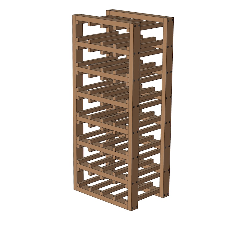 Wine Rack 28 Bottles Plans & Assembly Instructions Comes with Cut List and Step-by-Step Guide image 4