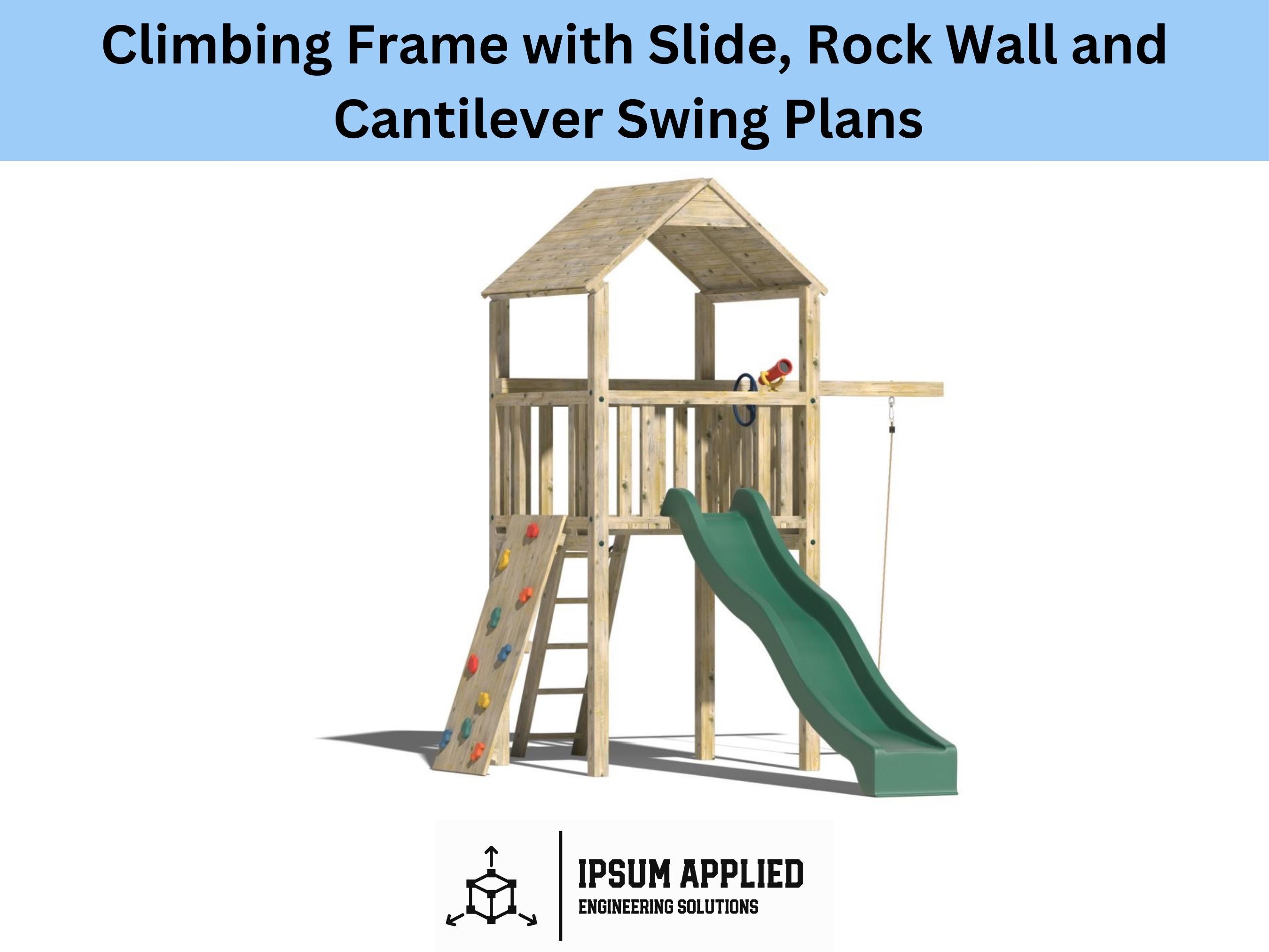 DIY Climbing Frame Plans: Slide, Rock Wall & Swing (PDF Download)