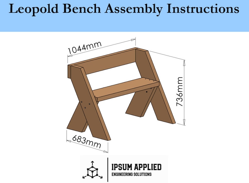 Leopold Bench Plans & Assembly Instructions Comes With Cut List and