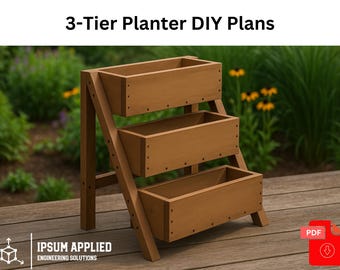 Plans de menuiserie pour jardinière à 3 niveaux : jardinière d'extérieur (téléchargement numérique)