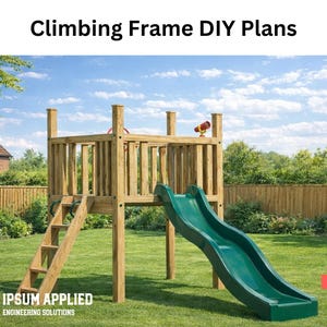 Planos de carpintería para una torre de escalada DIY: guía de tobogán y escalones para juegos infantiles con lista de cortes