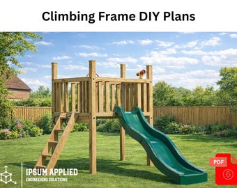 DIY Tower Climbing Frame Woodworking Plans: Kids Playground Slide & Steps Guide with Cut List