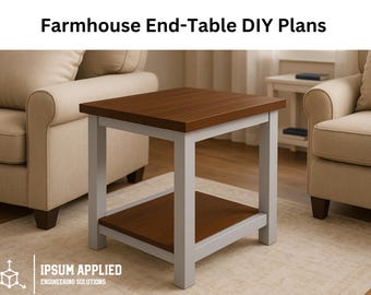 Rustic Farmhouse End Table DIY Woodworking Plans (Digital PDF)