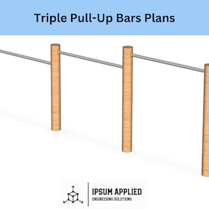 Outdoor Triple Pull-Up Bars Plans & Assembly Instructions - Comes with Cut List and Step-by-Step Guide - DIY Plans
