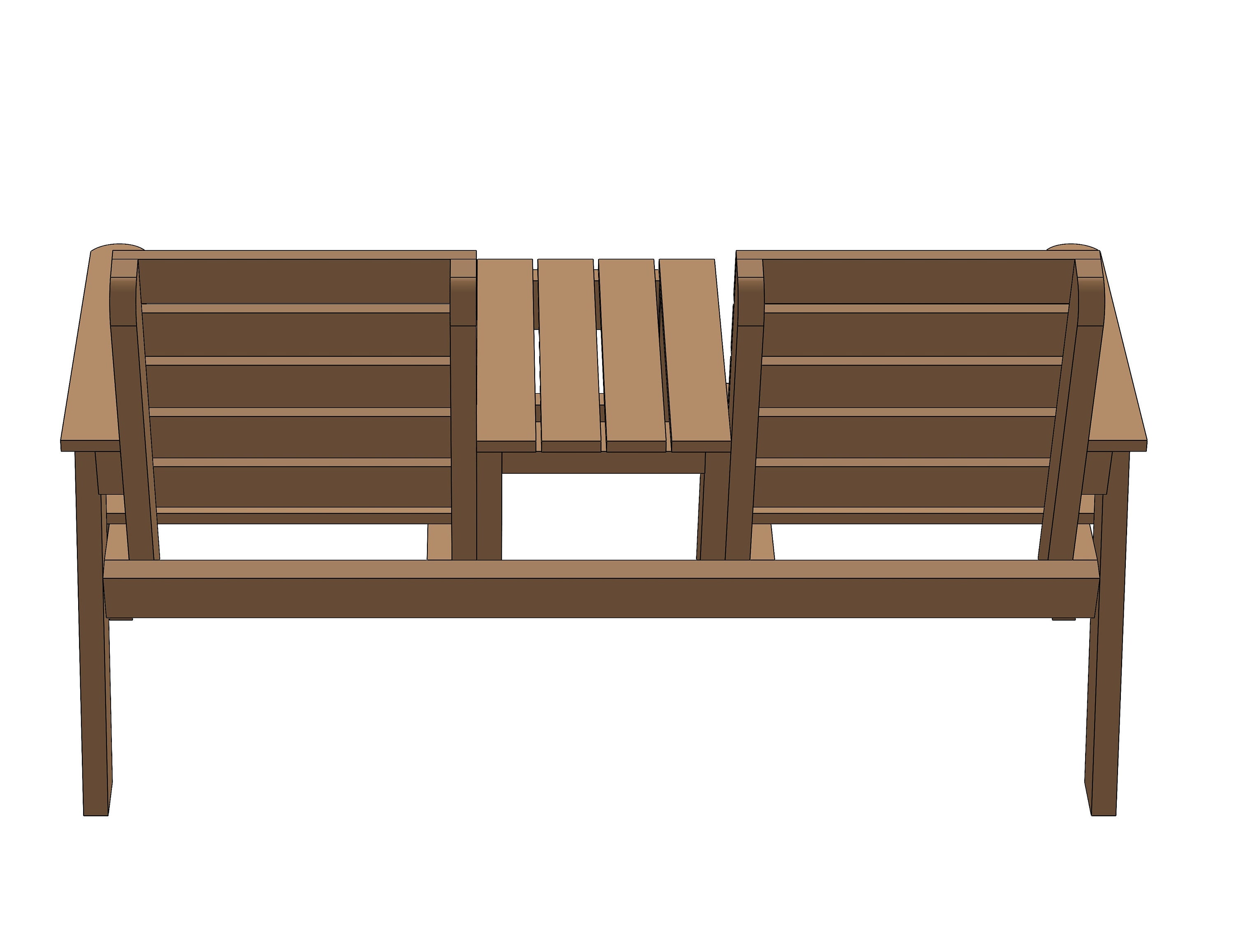 Jack and Jill Bench Plans & Assembly Instructions Comes With Cut List