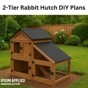 DIY 2-Tier Hutch Woodworking Plans: Outdoor Rabbit & Guinea Pig Cage Build Guide - Digital Download