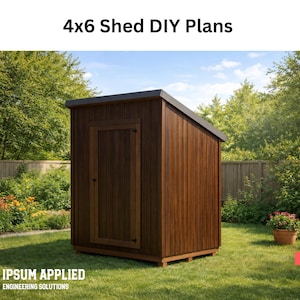 4x6 Lean To Shed Plans PDF | Small Backyard Storage Shed Blueprint | DIY Build Plan
