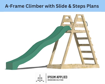 A-Frame Climber with Slide and Steps Plans & Assembly Instructions - Comes with Cut List and Step-by-Step Guide - DIY Plans