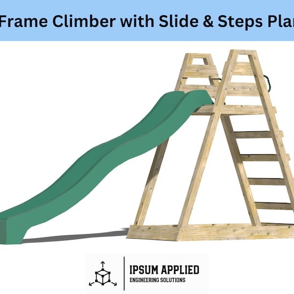 A-Frame Climber with Slide and Steps Plans & Assembly Instructions - Comes with Cut List and Step-by-Step Guide - DIY Plans