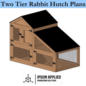Rabbit Hutch Plans Two Rabbits Etsy