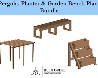 DIY Pergola, Planter & Bench Woodworking Plans Bundle (PDF)