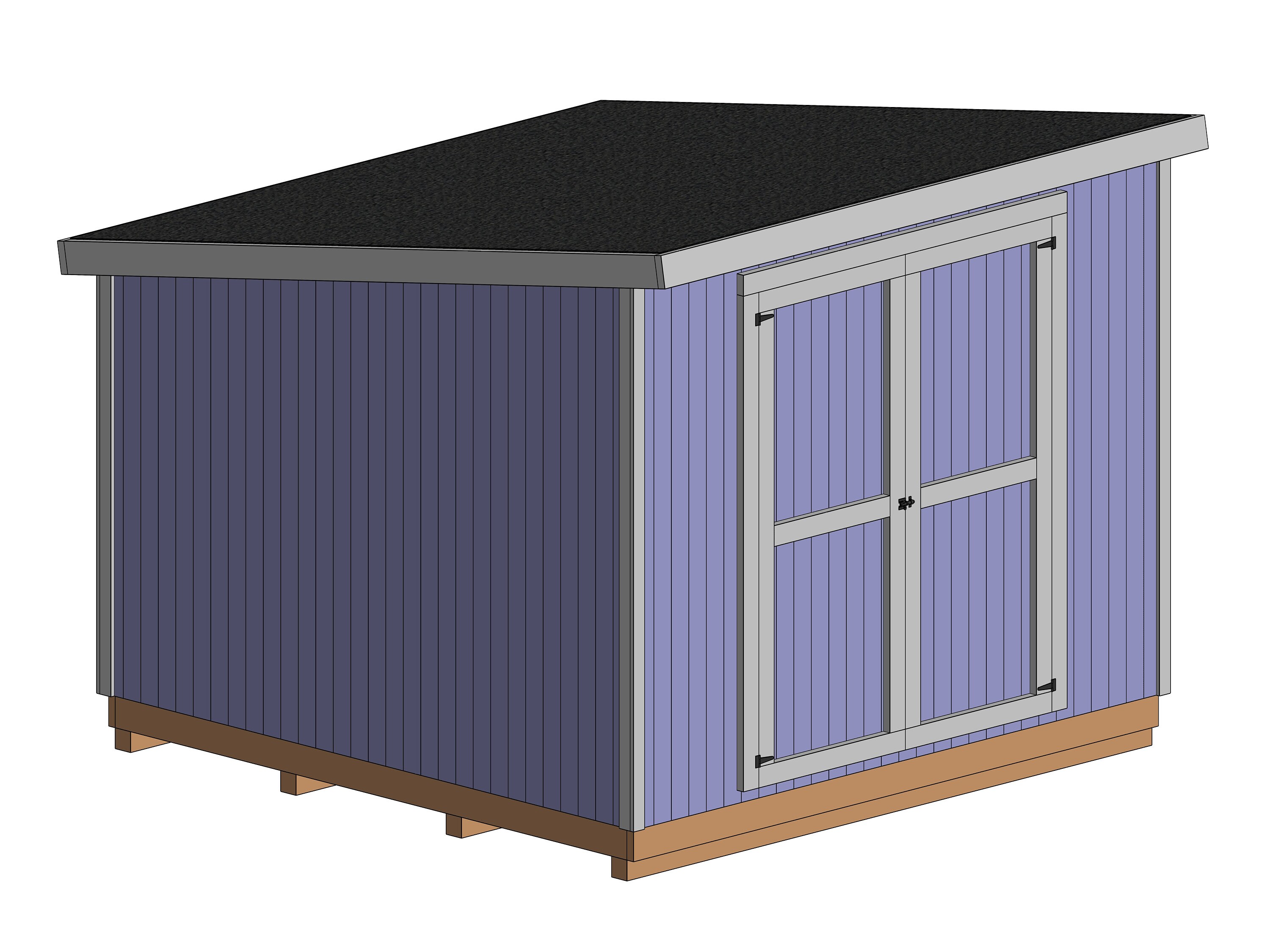10x10 Lean to Shed Plans PDF | DIY Backyard Storage Shed | Step-by-step