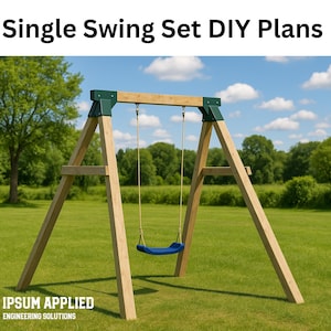 DIY Single Swing Set Woodworking Plans: Kids Outdoor Playground (Digital Download)