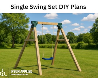 DIY Single Swing Set Woodworking Plans: Kids Outdoor Playground (Digital Download)