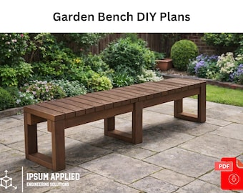 DIY 2x4 Garden Bench Woodworking Plans: Outdoor Seating Project (Digital Download)