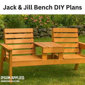 Jack and Jill Garden Bench Woodworking Plans – DIY Loveseat Bench with Table | Outdoor Furniture PDF, Patio Seating Build Instructions