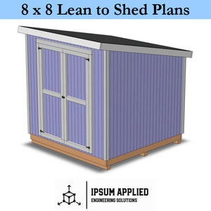 8x8 Lean-To Shed Plans: DIY Backyard Storage (PDF Blueprint)