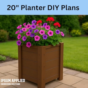 DIY Outdoor Garden Planter Box Woodworking Plans - 20-inch Digital Blueprint with Step-by-Step Instructions (PDF)