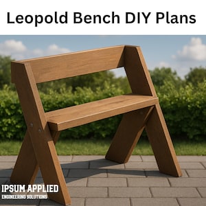 Planos de carpintería para banco Leopold (DIY) – Asiento de jardín exterior (PDF) – Instrucciones paso a paso