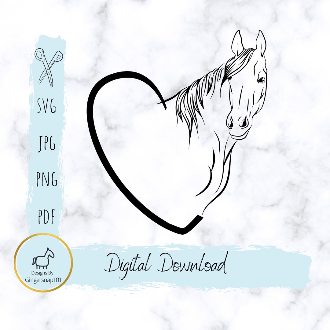 Horse Head Heart Svg Png Jpeg, for Cricut, Insant Download - Etsy