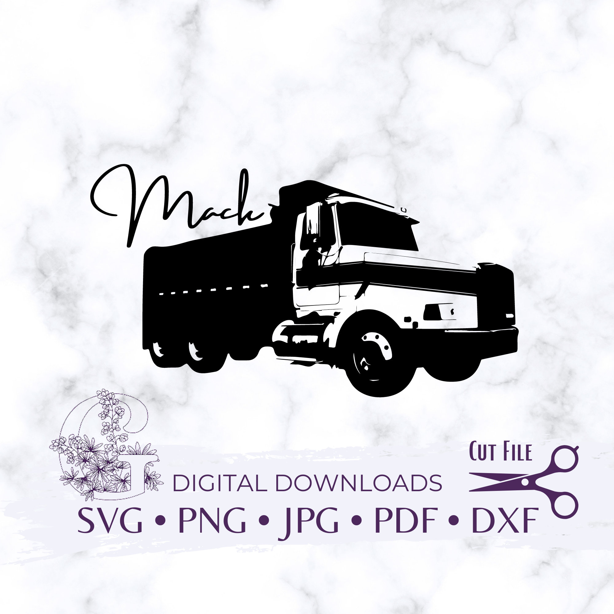 Mack Truck Svg Triaxle Svg Dump Truck Svg Png Jpg Pdf - Etsy