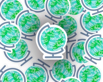 ESL Teacher Sticker - Hello Globe