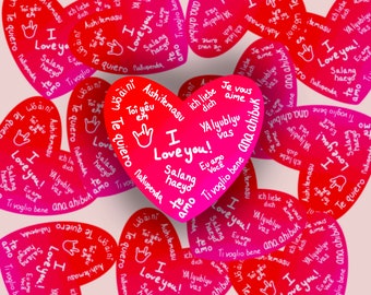 Pegatina para profesores de inglés como segundo idioma: El amor en muchos idiomas