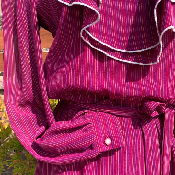 Vintage Striped Pink Prairie/Cottagecore Dress S/M - image 3