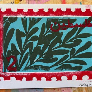 Impression de timbres de branche d'olivier