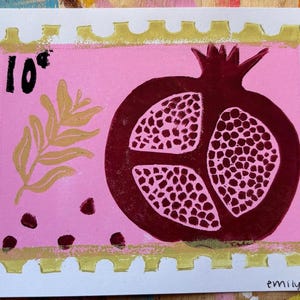 Granatapfel Stempel Print