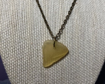 RARE Yellow Seaglass Pendant Necklace Made With Yellow Seaglass Found in Maryland