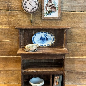 Faerie Dollhouse Buffet: Handmade Platter, Plates, Clock & Framed Print