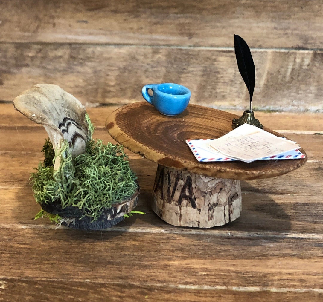 Faerie Desk With Inkwell Quill and Papers Etsy