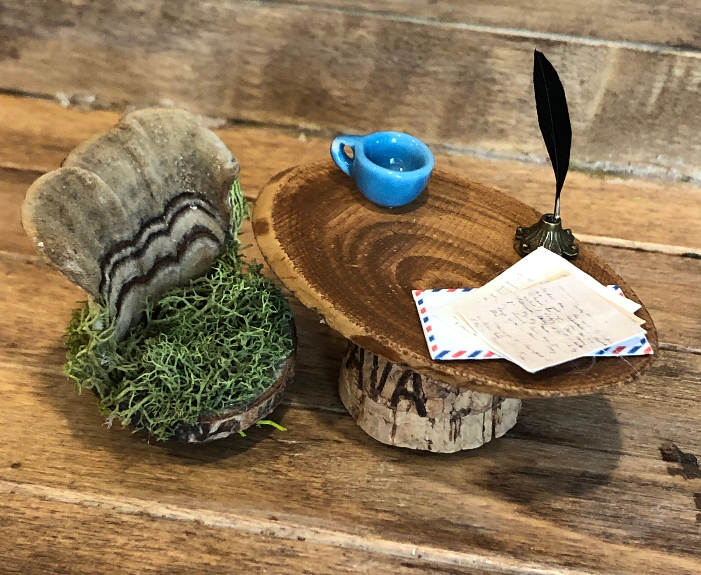 Faerie Desk With Inkwell Quill and Papers Etsy