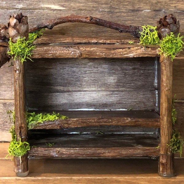 Faerie Bookshelf with Pinecones