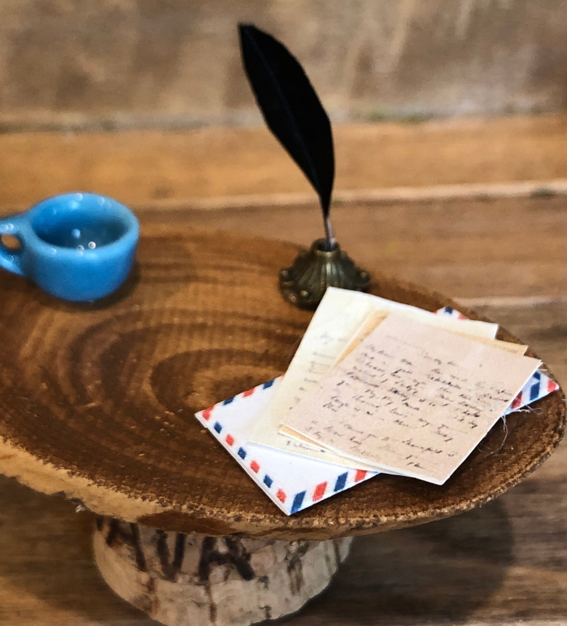 Faerie Desk With Inkwell Quill and Papers Etsy