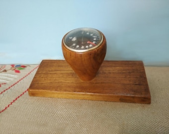 Vintage Wooden Thermometer, Retro Weather Station