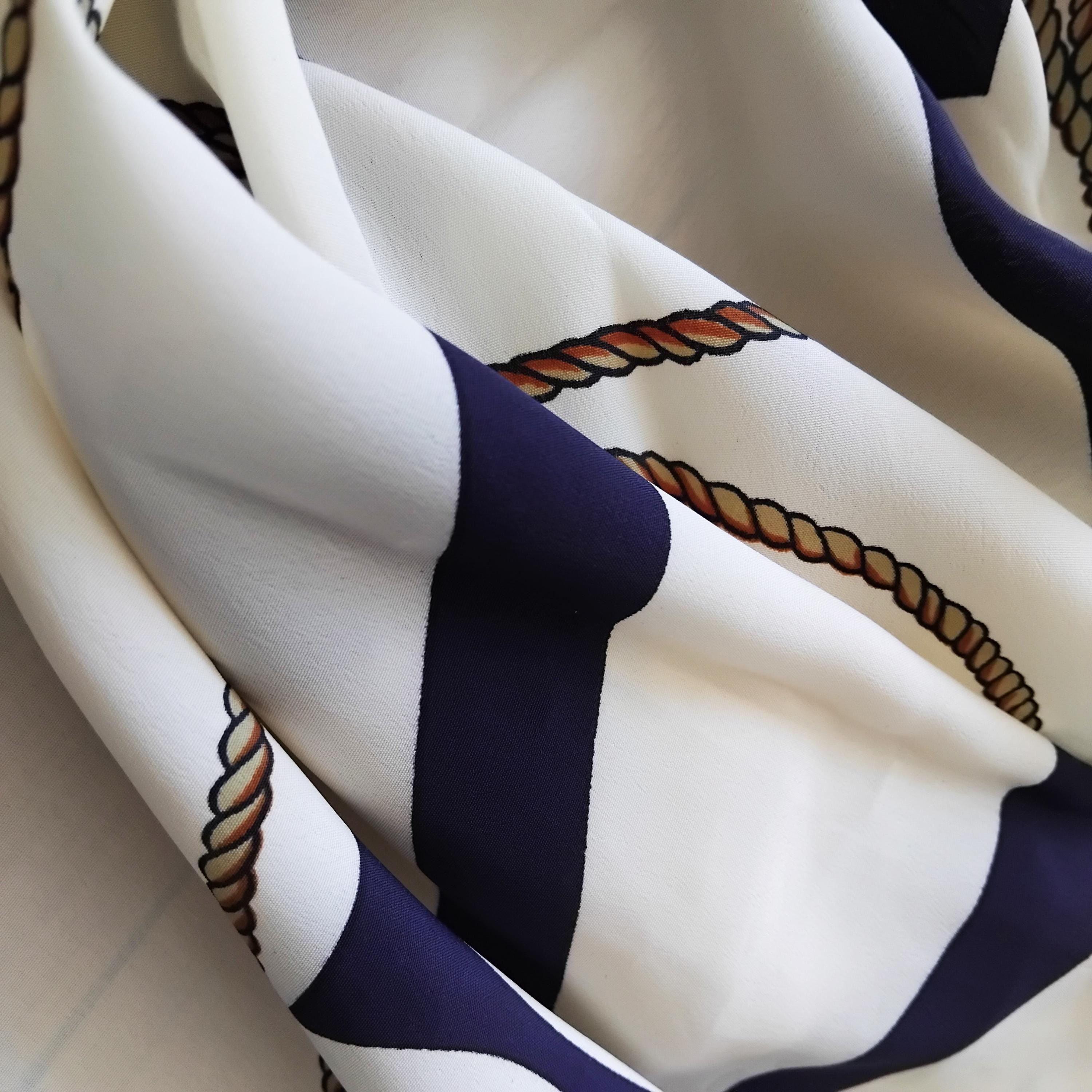 Vintage Cartier Silk Scarf: Equestrian Logo Print, Made in France
