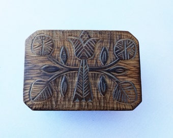 Hand-carved Wooden Box,Wooden Jewelry Box ,Scandinavian Folk Art,Wooden Trinket Box,Souvenir,Wood Decor,Gift