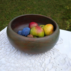 Vintage  Wooden Bowl ,Large Antique Wooden Bowl ,Rustic Style Home Decor, Serving  Bowl