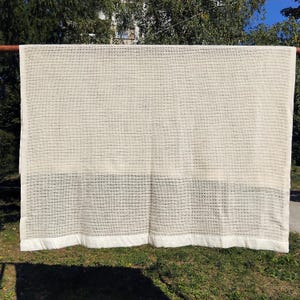 Early’s of Witney  ブランケット Vintage Early's Witney Wool Blanket – Cream With Tan Stripes