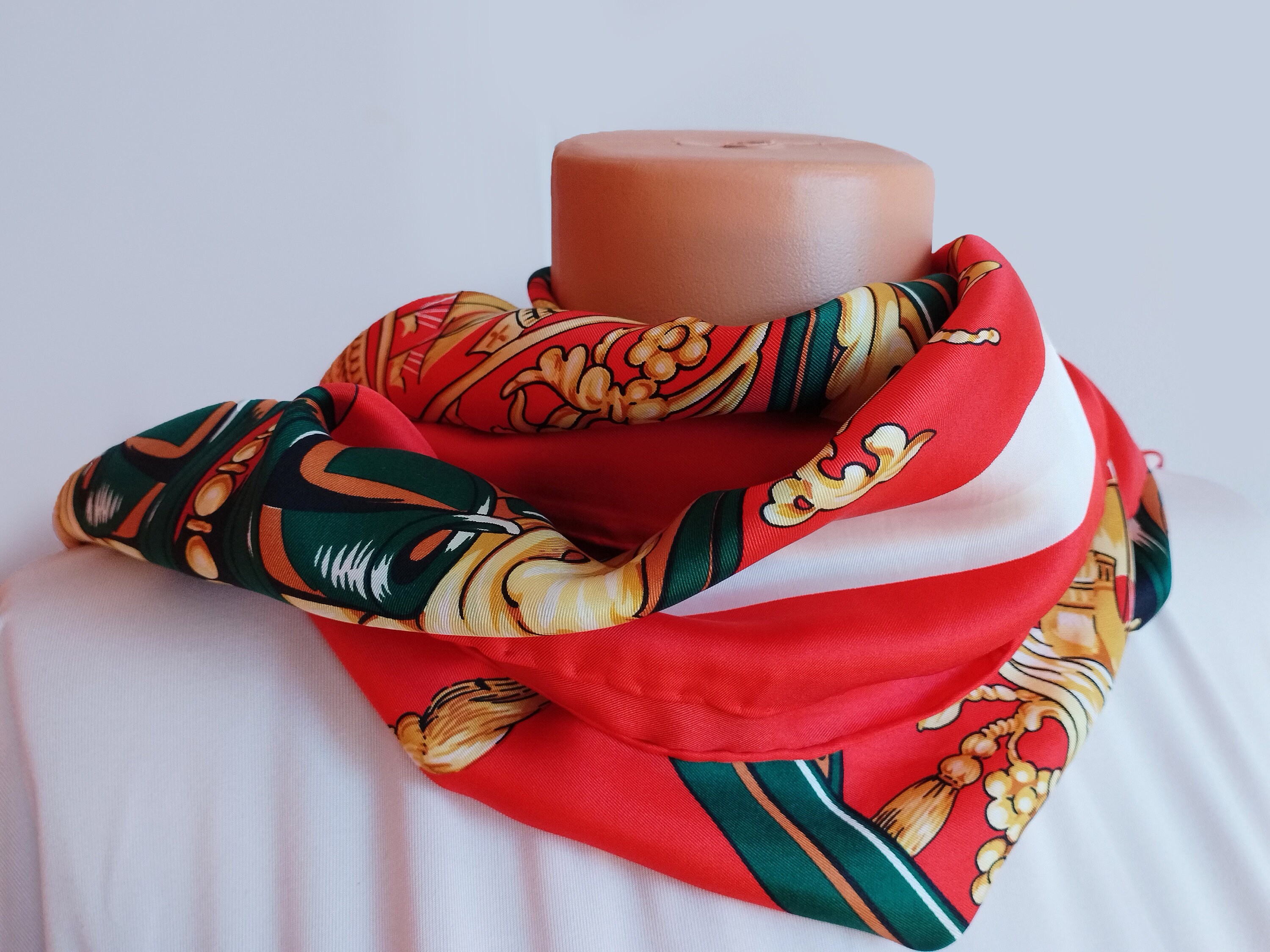 小物 Q retailor vintage scarf made in france JORELE Vintage Silk Scarf: Made in France, Nautical Print - Etsy