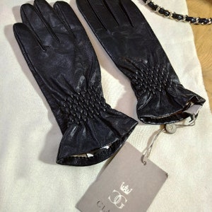 CLAIRE Black leather Gloves,Luxurious Gloves Soft lambskin leather, Claire Women&#39;s gloves