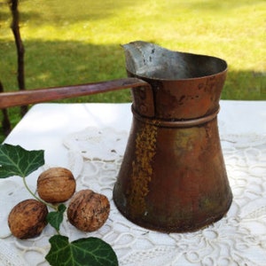 Vintage Handmade Copper Turkish Coffee Pot: Oriental Jezve